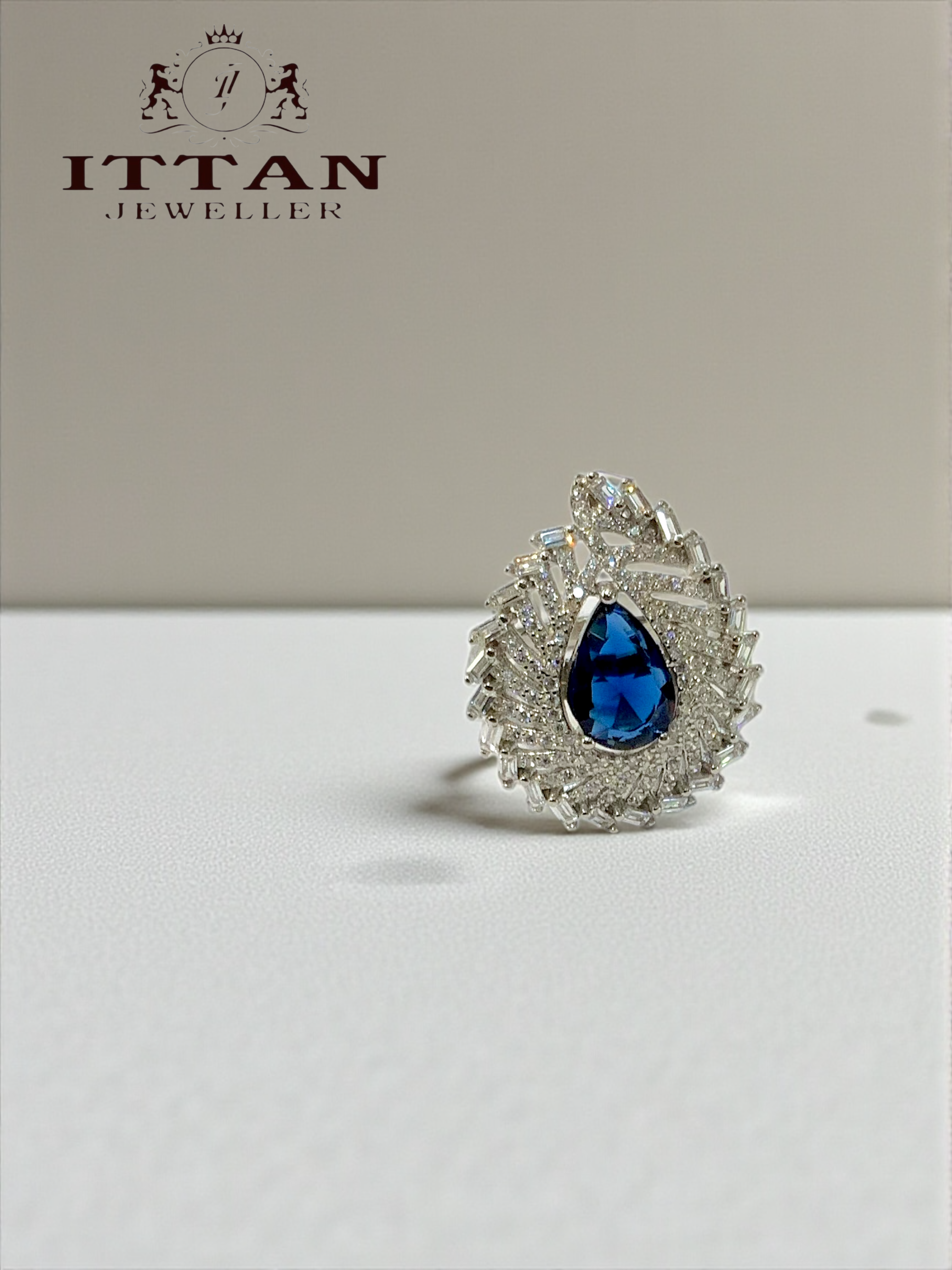 American Sapphire Teardrop Royale Ring