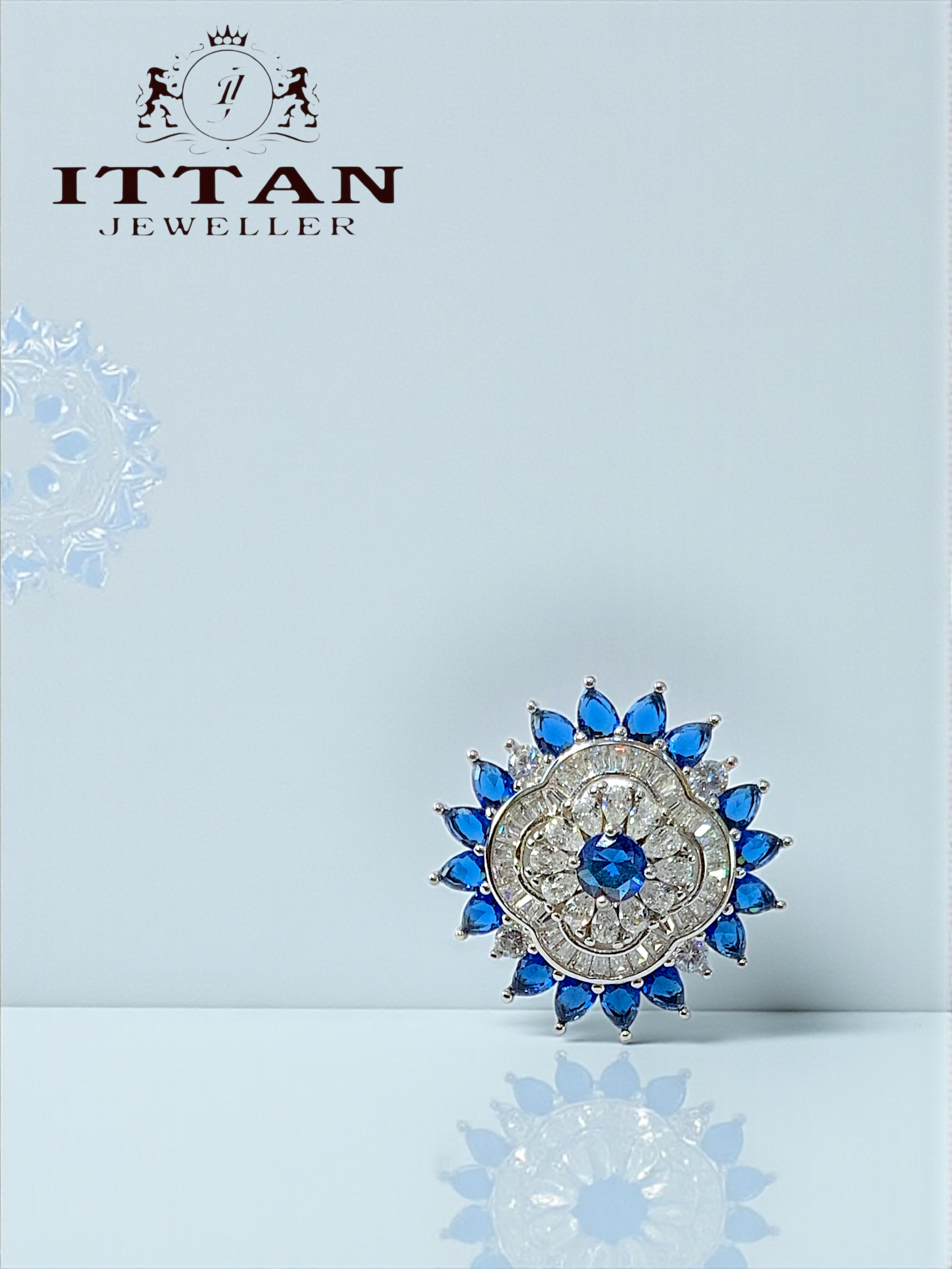 American Sapphire Blossom Ring