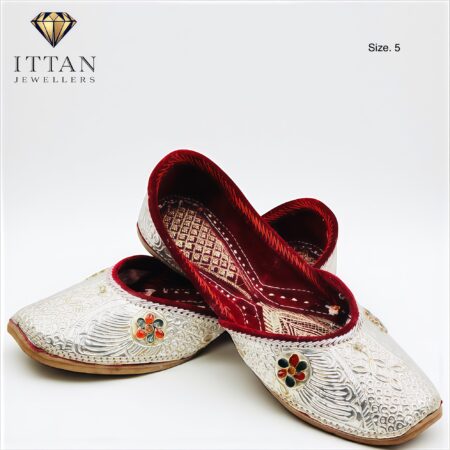 Royal Floral Silver Jutti