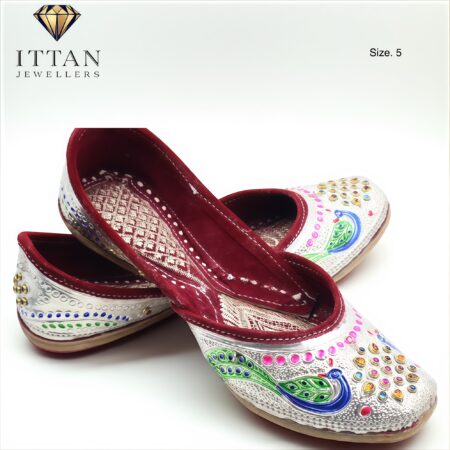 Peacock Radiance Silver Jutti